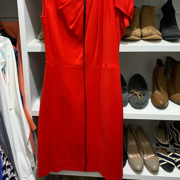 Per Se Red Cocktail Dress with optional belt - Picture 3 of 6